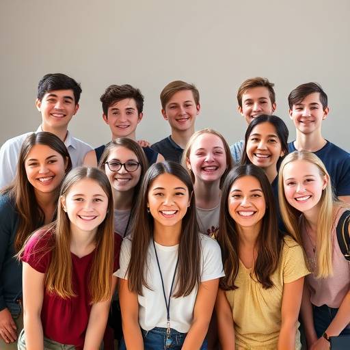 Photo de groupe des étudiants de la promotion 2023-2024 de l'Académie Lumière, souriant et posant ensemble.